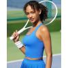 imageRUNNING GIRL High Impact Sports Bras for Women  Square Neck Longline Workout Crop Tops with Built in Shelf Yoga BraAbright Blue