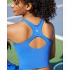 imageRUNNING GIRL High Impact Sports Bras for Women  Square Neck Longline Workout Crop Tops with Built in Shelf Yoga BraAbright Blue
