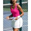 imageRUNNING GIRL High Impact Sports Bras for Women  Square Neck Longline Workout Crop Tops with Built in Shelf Yoga BraAhot Pink