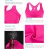imageRUNNING GIRL High Impact Sports Bras for Women  Square Neck Longline Workout Crop Tops with Built in Shelf Yoga BraAhot Pink
