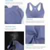 imageRUNNING GIRL High Impact Sports Bras for Women  Square Neck Longline Workout Crop Tops with Built in Shelf Yoga BraAlight Blue
