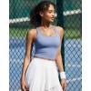 imageRUNNING GIRL High Impact Sports Bras for Women  Square Neck Longline Workout Crop Tops with Built in Shelf Yoga BraAlight Blue