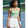 imageRUNNING GIRL High Impact Sports Bras for Women  Square Neck Longline Workout Crop Tops with Built in Shelf Yoga BraApale Green