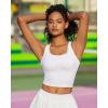 imageRUNNING GIRL High Impact Sports Bras for Women  Square Neck Longline Workout Crop Tops with Built in Shelf Yoga BraAwhite