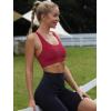 imageRUNNING GIRL High Impact Sports Bras for Women  Square Neck Longline Workout Crop Tops with Built in Shelf Yoga BraZwinedred