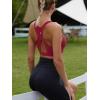imageRUNNING GIRL High Impact Sports Bras for Women  Square Neck Longline Workout Crop Tops with Built in Shelf Yoga BraZwinedred