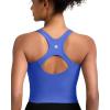 imageRUNNING GIRL High Impact Sports Bras for Women  Square Neck Longline Workout Crop Tops with Built in Shelf Yoga BraAbright Blue