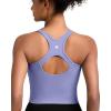 imageRUNNING GIRL High Impact Sports Bras for Women  Square Neck Longline Workout Crop Tops with Built in Shelf Yoga BraAlight Blue