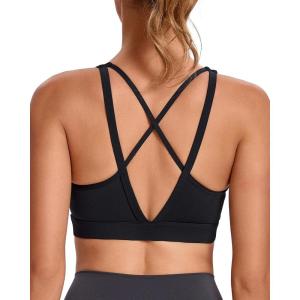 imageRUNNING GIRL High Impact Sports Bras for Women High Support Running Sports Bra Moulded Cup Strappy Sports Bras1vblack