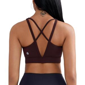 imageRUNNING GIRL High Impact Sports Bras for Women High Support Running Sports Bra Moulded Cup Strappy Sports Bras1vbrown