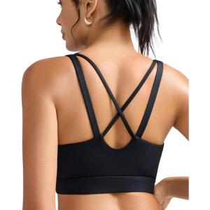 imageRUNNING GIRL High Impact Sports Bras for Women High Support Running Sports Bra Moulded Cup Strappy Sports BrasUblack