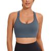 imageRUNNING GIRL Sports Bra for Women High Support CrissCross Back Padded Strappy Sports Bras Yoga Bra with Removable Cups2grey