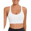 imageRUNNING GIRL Sports Bra for Women High Support CrissCross Back Padded Strappy Sports Bras Yoga Bra with Removable Cups2white