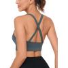 imageRUNNING GIRL Sports Bra for Women High Support CrissCross Back Padded Strappy Sports Bras Yoga Bra with Removable Cups4grey