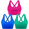 imageRUNNING GIRL Sports Bra for Women High Support CrissCross Back Padded Strappy Sports Bras Yoga Bra with Removable Cups3bluepinkgreen