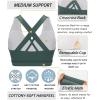 imageRUNNING GIRL Sports Bra for Women CrissCross Back Padded Strappy Sports Bras Medium Support Yoga Bra with Removable CupsAdark Green