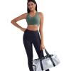 imageRUNNING GIRL Sports Bra for Women CrissCross Back Padded Strappy Sports Bras Medium Support Yoga Bra with Removable CupsAdark Green