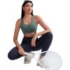 imageRUNNING GIRL Sports Bra for Women CrissCross Back Padded Strappy Sports Bras Medium Support Yoga Bra with Removable CupsAdark Green