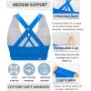 imageRUNNING GIRL Sports Bra for Women CrissCross Back Padded Strappy Sports Bras Medium Support Yoga Bra with Removable CupsAsparkle Blue