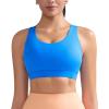 imageRUNNING GIRL Sports Bra for Women CrissCross Back Padded Strappy Sports Bras Medium Support Yoga Bra with Removable CupsAsparkle Blue