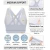 imageRUNNING GIRL Sports Bra for Women CrissCross Back Padded Strappy Sports Bras Medium Support Yoga Bra with Removable CupsBice Grey