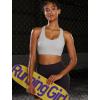 imageRUNNING GIRL Sports Bra for Women CrissCross Back Padded Strappy Sports Bras Medium Support Yoga Bra with Removable CupsBice Grey