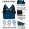imageRUNNING GIRL Sports Bra for Women CrissCross Back Padded Strappy Sports Bras Medium Support Yoga Bra with Removable CupsBnavy Blue