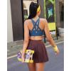 imageRUNNING GIRL Sports Bra for Women CrissCross Back Padded Strappy Sports Bras Medium Support Yoga Bra with Removable CupsBnavy Blue