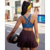 imageRUNNING GIRL Sports Bra for Women CrissCross Back Padded Strappy Sports Bras Medium Support Yoga Bra with Removable CupsBnavy Blue
