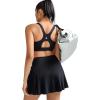 imageRUNNING GIRL Sports Bra for Women High SupportAdjustable Straps High Impact Sports Bras with Sewn in PadsBlack