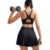 imageRUNNING GIRL Sports Bra for Women High SupportAdjustable Straps High Impact Sports Bras with Sewn in PadsBlack