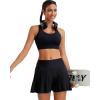 imageRUNNING GIRL Sports Bra for Women High SupportAdjustable Straps High Impact Sports Bras with Sewn in PadsBlack