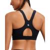 imageRUNNING GIRL Sports Bra for Women High SupportAdjustable Straps High Impact Sports Bras with Sewn in PadsBlack
