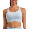 imageRUNNING GIRL Sports Bra for Women High SupportAdjustable Straps High Impact Sports Bras with Sewn in PadsGrey