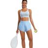 imageRUNNING GIRL Sports Bra for Women High SupportAdjustable Straps High Impact Sports Bras with Sewn in PadsGrey