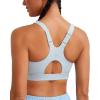 imageRUNNING GIRL Sports Bra for Women High SupportAdjustable Straps High Impact Sports Bras with Sewn in PadsGrey
