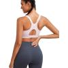 imageRUNNING GIRL Sports Bra for Women High SupportAdjustable Straps High Impact Sports Bras with Sewn in PadsPink