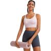 imageRUNNING GIRL Sports Bra for Women High SupportAdjustable Straps High Impact Sports Bras with Sewn in PadsPink