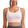 imageRUNNING GIRL Sports Bra for Women High SupportAdjustable Straps High Impact Sports Bras with Sewn in PadsPink