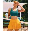 imageRUNNING GIRL Sports Bra for Women High SupportAdjustable Straps High Impact Sports Bras with Sewn in PadsTeal