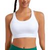 imageRUNNING GIRL Sports Bra for Women High SupportAdjustable Straps High Impact Sports Bras with Sewn in PadsWhite