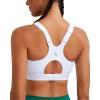 imageRUNNING GIRL Sports Bra for Women High SupportAdjustable Straps High Impact Sports Bras with Sewn in PadsWhite