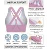 imageRUNNING GIRL Sports Bra for Women MediumHigh Support CrissCross Back Strappy Padded Sports Bras Supportive Workout Tops1taro Purple