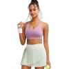 imageRUNNING GIRL Sports Bra for Women MediumHigh Support CrissCross Back Strappy Padded Sports Bras Supportive Workout Tops1taro Purple