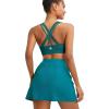 imageRUNNING GIRL Sports Bra for Women MediumHigh Support CrissCross Back Strappy Padded Sports Bras Supportive Workout Tops1teal