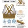 imageRUNNING GIRL Sports Bra for Women MediumHigh Support CrissCross Back Strappy Padded Sports Bras Supportive Workout TopsAcopper Brown