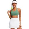 imageRUNNING GIRL Sports Bra for Women MediumHigh Support CrissCross Back Strappy Padded Sports Bras Supportive Workout TopsAgreen