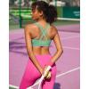 imageRUNNING GIRL Sports Bra for Women MediumHigh Support CrissCross Back Strappy Padded Sports Bras Supportive Workout TopsAgreen