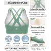 imageRUNNING GIRL Sports Bra for Women MediumHigh Support CrissCross Back Strappy Padded Sports Bras Supportive Workout TopsAgreen