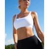imageRUNNING GIRL Sports Bra for Women MediumHigh Support CrissCross Back Strappy Padded Sports Bras Supportive Workout TopsDsnow White
